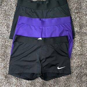 Nike Women's Athletic Shorts in Black and Purple
